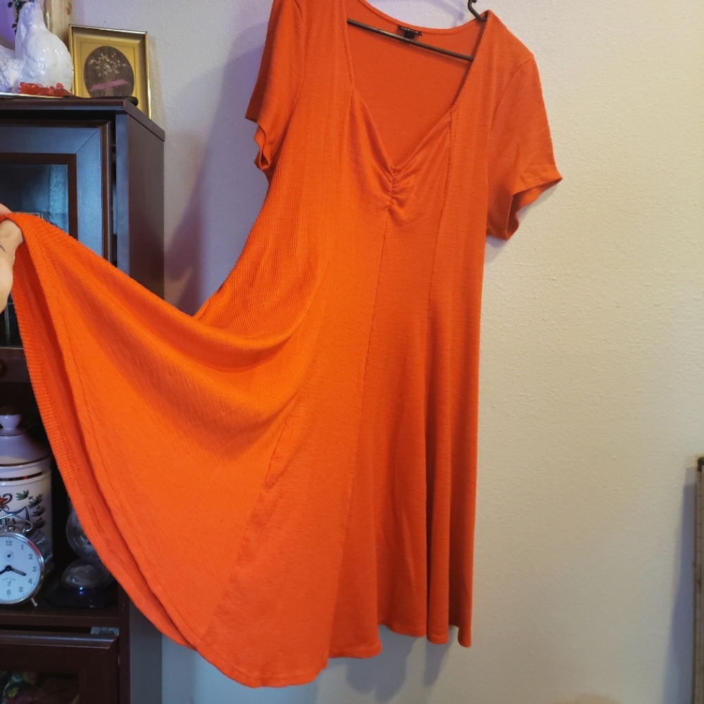Torrid bright orange sweetheart neckline dress women's 2XL Plus size 2 - Picture 4 of 4